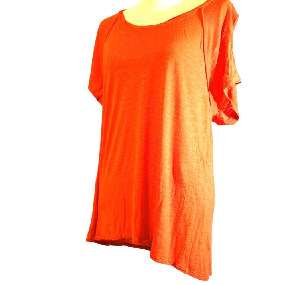 Apt 9 Top Size OX Orange Cold Shoulder Pullover Soft Rayon Fabric Stretch Unworn